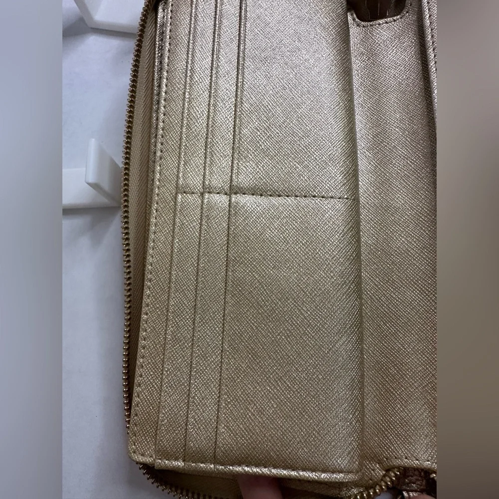 Michael Kors Gold Wristlet Clutch Wallet - Picture 9 of 10